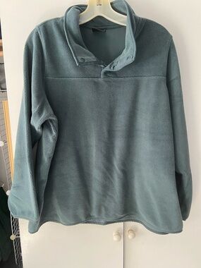 Pullover Fleece Sweater - Teal Green